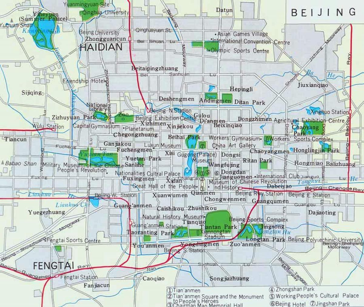 Pekingu centar grada mapu