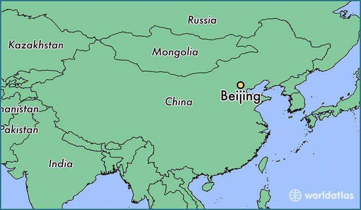 mapa Pekingu lokaciju na svijetu