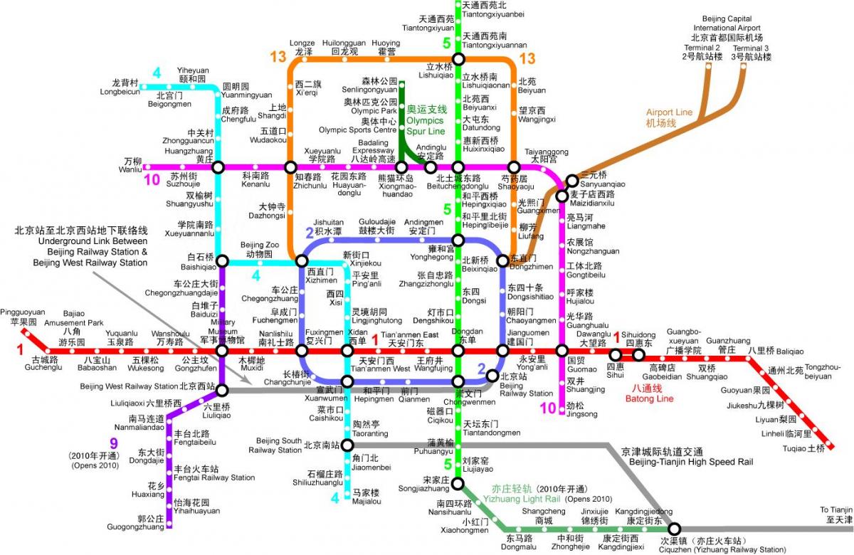 Pekingu metro mapu 2016