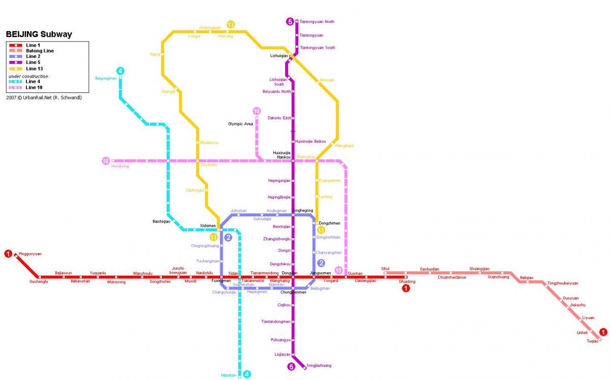 mapa Pekingu podzemnog grada.