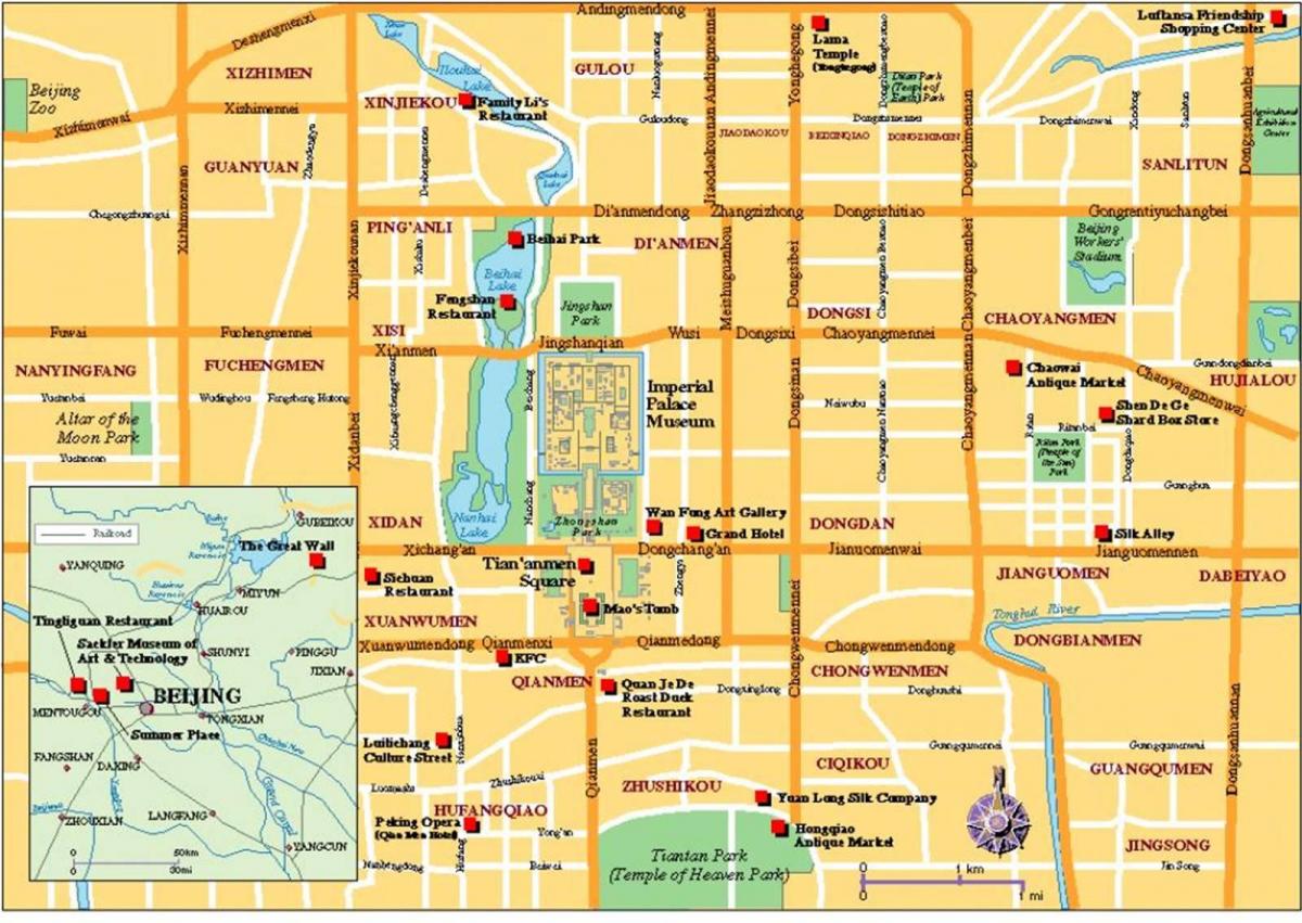 turističke mapu Pekingu grad