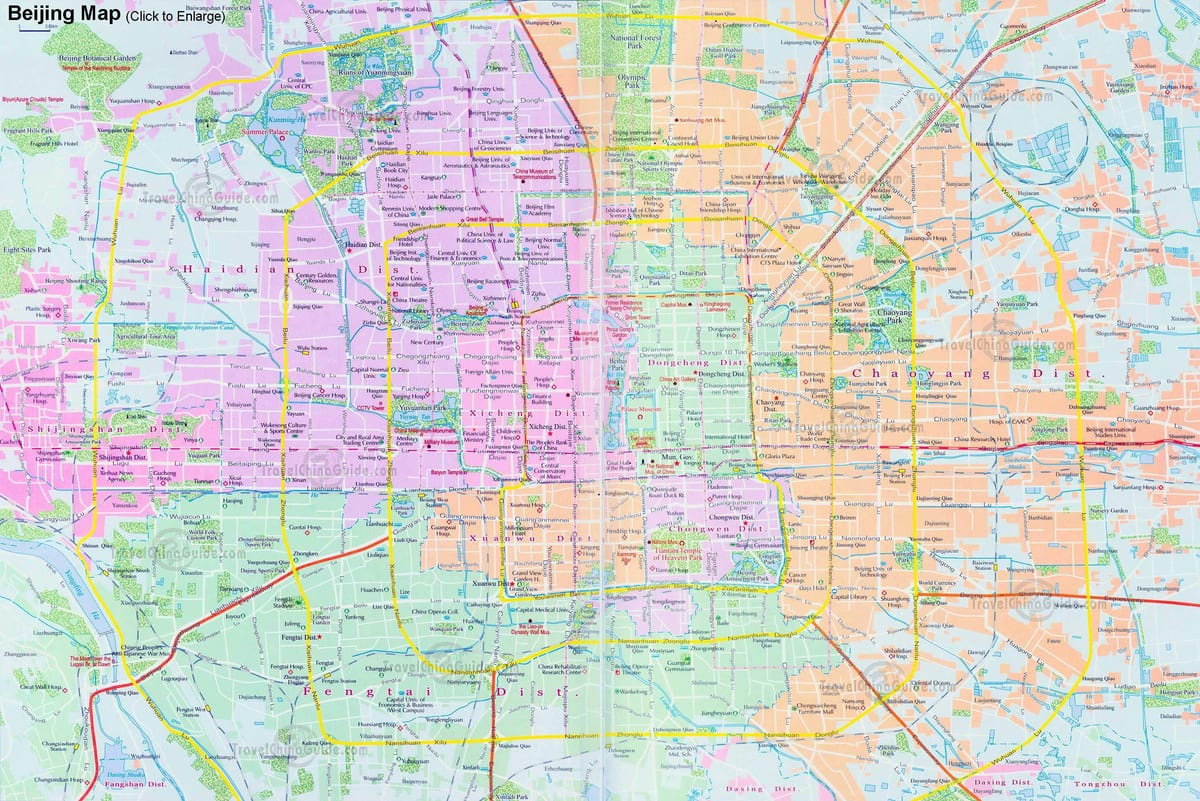 mapa Pekingu ulice