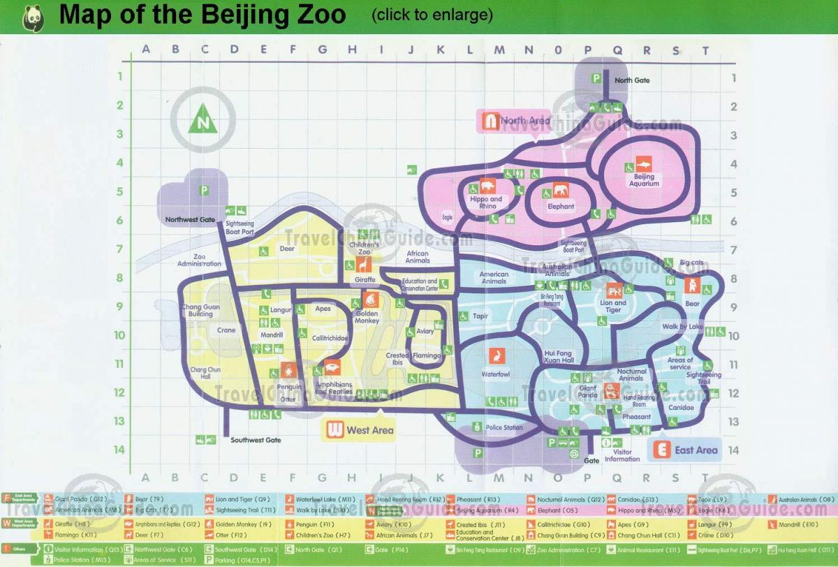 mapa Pekingu zoo
